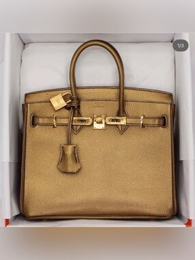 H Birkin 30 metallic Gold imported French Togo HEAVY VEINS GHW